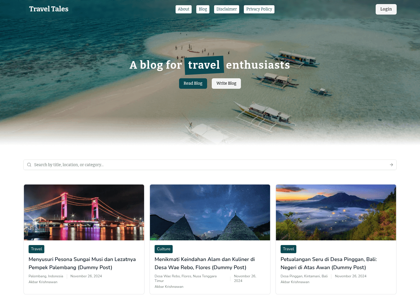 TravelTales Blog